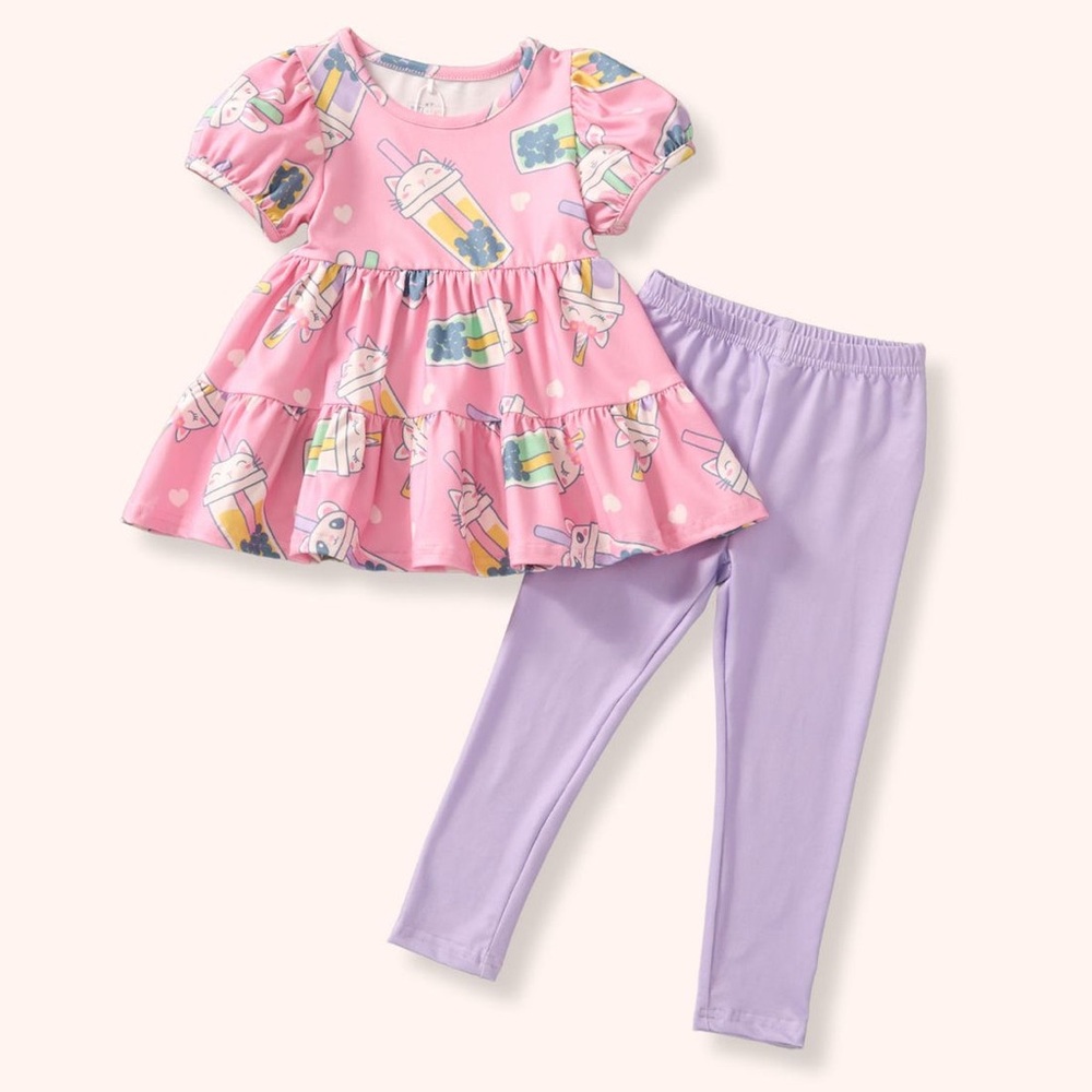 Girls Pink and Purple Matching Set